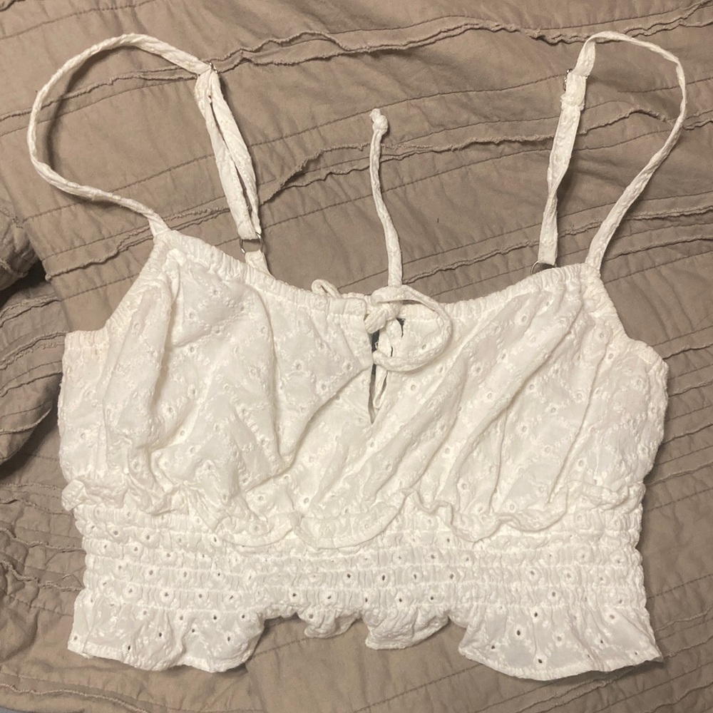 Wild Fable White Eyelet Crop Top